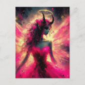 Sprookje met hoorns die haar Halo omhoog houden in Briefkaart (Voorkant)