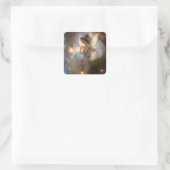 Sprookje met lantaarn vierkante sticker (Tas)