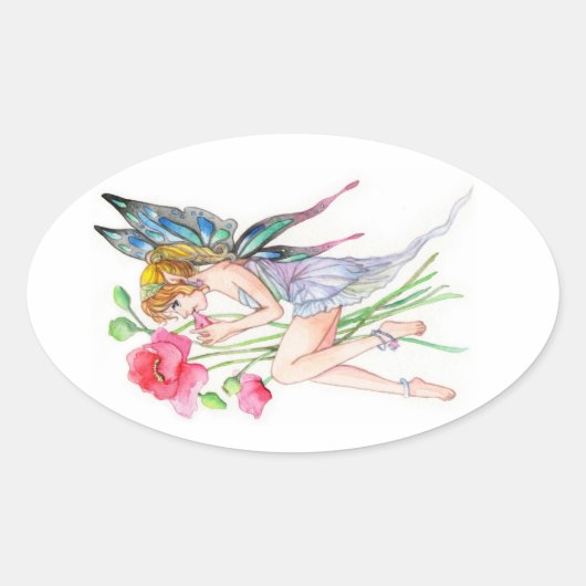 Sprookje met Ocarina Ovale Sticker (Voorkant)