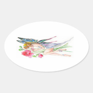 Sprookje met Ocarina Ovale Sticker