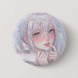 Sprookje met rijp: Esthetisch wintermeisje met bri Ronde Button 5,7 Cm