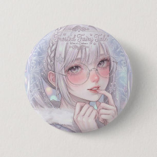 Sprookje met rijp: Esthetisch wintermeisje met bri Ronde Button 5,7 Cm