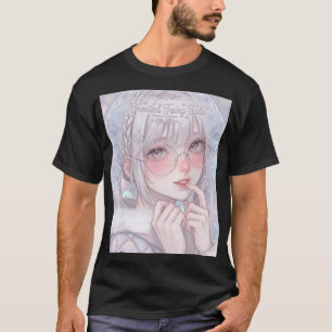 Sprookje met rijp: esthetisch zilver haar meisje & t-shirt