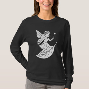 Sprookje met toverstaf op blad rijdend t-shirt