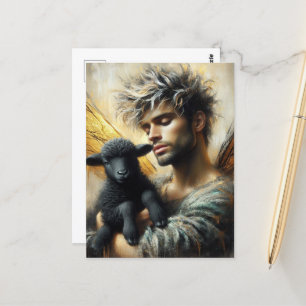 Sprookje met zwart lam briefkaart