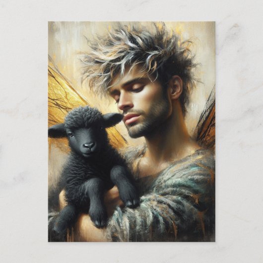 Sprookje met zwart lam briefkaart (Voorkant)