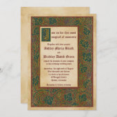 Sprookje Middeleeuws Verlicht Manuscript Bruiloft Kaart (Voorkant / Achterkant)