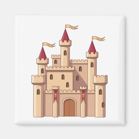 Sprookje Middeleeuwse Koninklijke Prinses Kasteel Magneet (Voorkant)