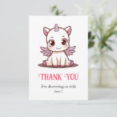 Sprookje Mooie Eenhoorn Baby shower Bedankkaart (Staand voorkant)