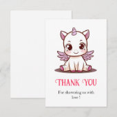 Sprookje Mooie Eenhoorn Baby shower Bedankkaart (Voorkant / Achterkant)