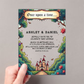 Sprookje Once Upon A Time Castle Woodland Wedding Acryl Uitnodigingen (Insitu (Draagbaar))