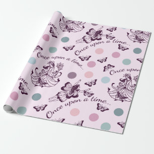 Sprookje Once Upon a Time met vlinders Cadeaupapier