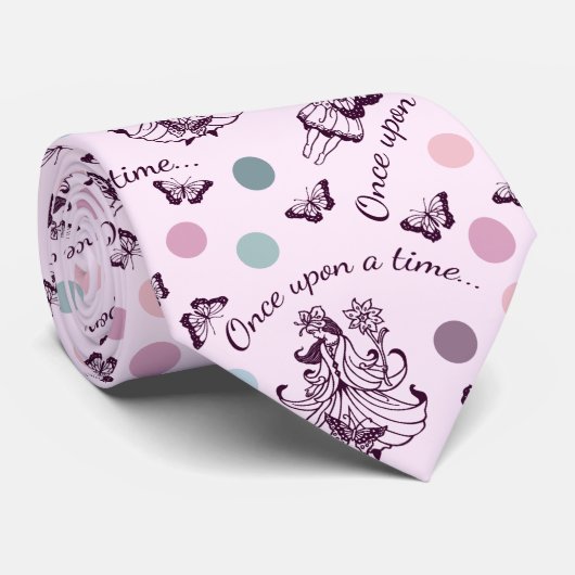 Sprookje Once Upon a Time met vlinders Stropdas (Opgerold)