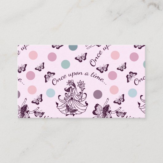 Sprookje Once Upon a Time met vlinders Visitekaartje (Voorkant)