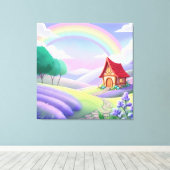 Sprookje onder de regenboog canvas afdruk (Insitu (Houten vloer))