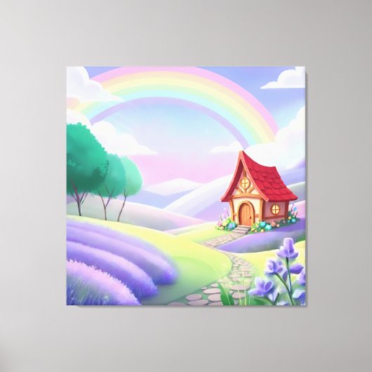 Sprookje onder de regenboog canvas afdruk (Voorkant)