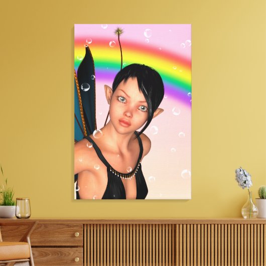 Sprookje onder Regenboog Canvas Afdruk (Insitu (Woonkamer))