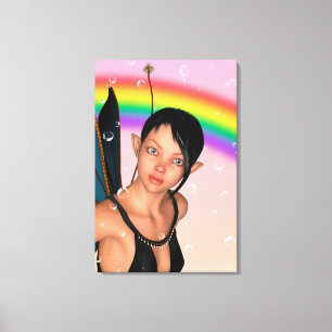 Sprookje onder Regenboog Canvas Afdruk