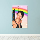 Sprookje onder Regenboog Canvas Afdruk (Insitu (Houten vloer))