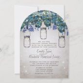 sprookje onder Star Forest Mason Jar Peacock Kaart (Voorkant)