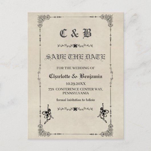 sprookje op de bruiloft aankondigingskaart (Voorkant)