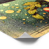  Sprookje op een Retro Mushroom Sprookje Poster (Hoek)