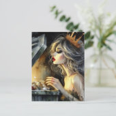 Sprookje op zoek in een vuilnisbak briefkaart (Staand voorkant)