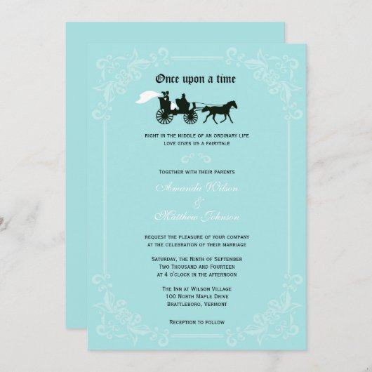 Sprookje Paard en Koets Bruiloft Uitnodigingen (Voorkant / Achterkant)