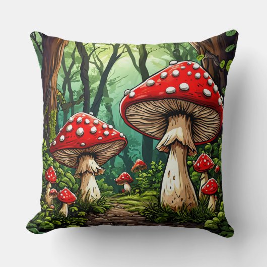 Sprookje 🍄 Paddenstoelenbos Cozy Cadeau ✨ Kussen (Voorkant)