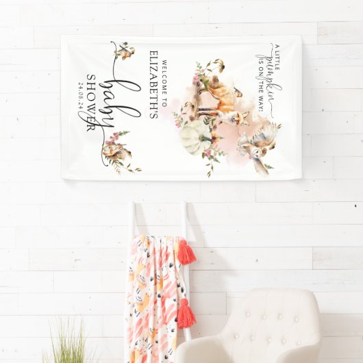 Sprookje Pompoen Herfst Baby shower Welkom Spandoek (Insitu)