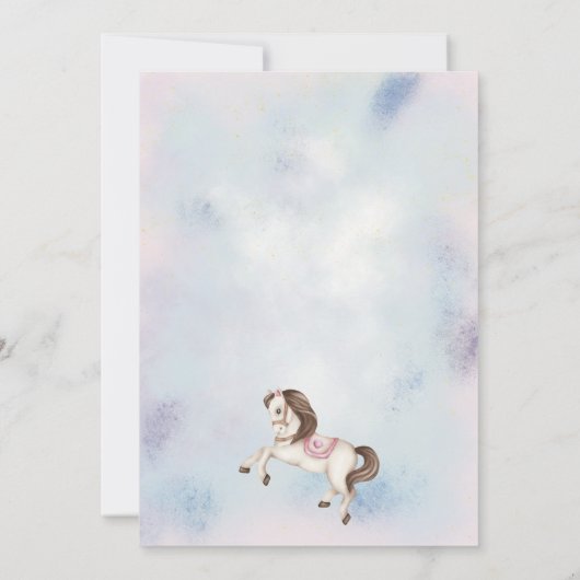 Sprookje Pony Stars Roze Ballons Baby shower Kaart (Achterkant)