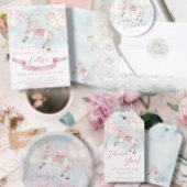 Sprookje Pony Stars Roze Ballons Baby shower Kaart