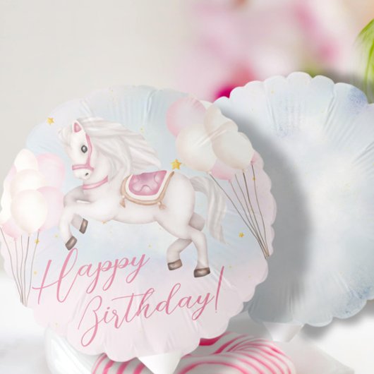 sprookje Pony sterren roze ballonnen verjaardagsfe Kaart
