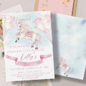 sprookje Pony sterren roze ballonnen verjaardagsfe Kaart