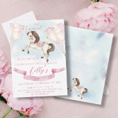 sprookje Pony sterren roze ballonnen verjaardagsfe Kaart