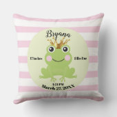 Sprookje Prins Kikvors Pink Geboorte Cadeau Kussen (Achterkant)