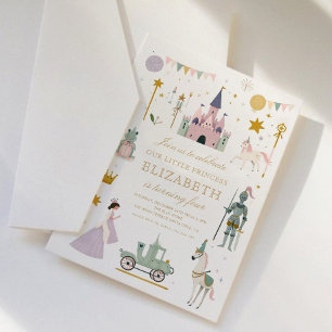 Sprookje Prinses Dragon Meisje Verjaardag Kaart