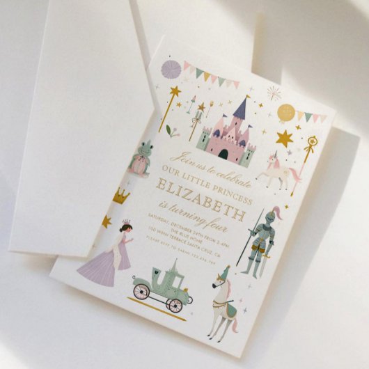 Sprookje Prinses Dragon Meisje Verjaardag Kaart