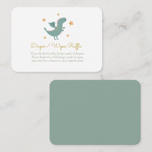 Sprookje Prinses Luier / Wipes Raffle Kaart (Voorkant / Achterkant)