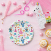 Sprookje Prinses Ridder Eenhoorn Wizard Patroon Papieren Bordje (Feest)