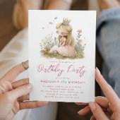 Sprookje Prinsessen Roze Verjaardagsfeest Kaart