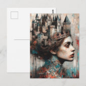 Sprookje Queen Castle op haar hoofd Briefkaart (Voorkant / Achterkant)