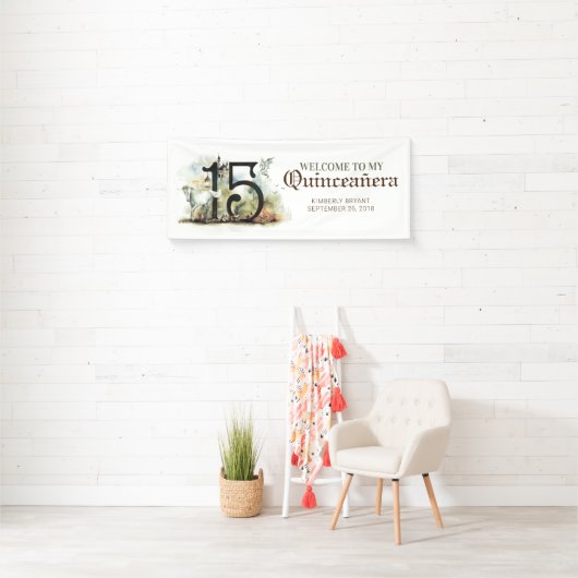 Sprookje Quinceanera 15e verjaardag Spandoek (Insitu)