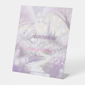 Sprookje Quinceanera Welkom Lavendel ID1030 Reclamebord Met Voetstuk (Voorkant)