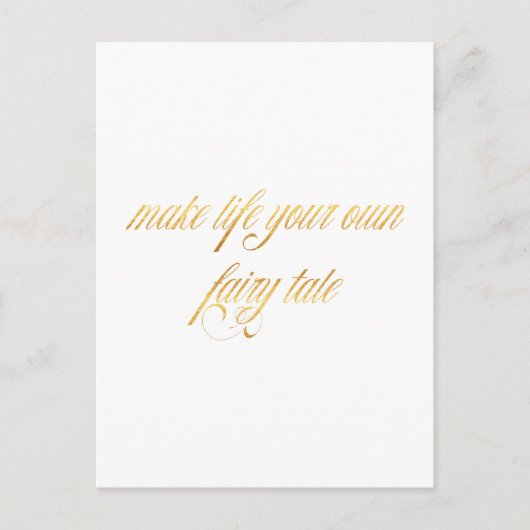 Sprookje Quote Gold Faux Folie Sprookjes Quotes Briefkaart (Voorkant)