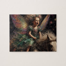 Sprookje rijdt op haar pony legpuzzel