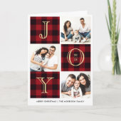 SPROOKJE | Rood geruite fotocollage in Buffalo-sti Feestdagen Kaart (Voorkant)