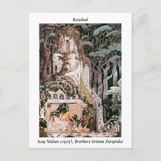  sprookje Rosebud illustratie Kay Nielsen Briefkaart (Voorkant)