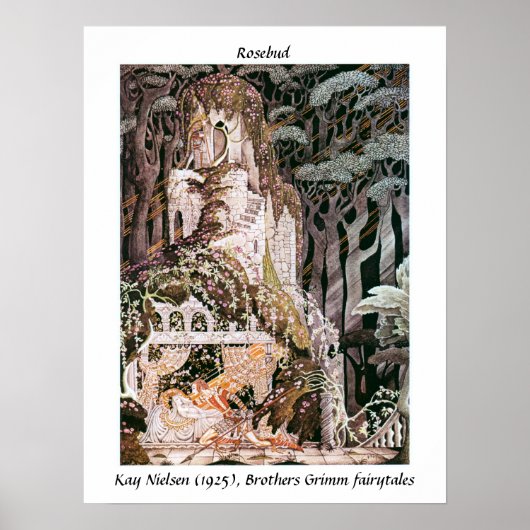  sprookje Rosebud illustratie Kay Nielsen Poster (Voorkant)