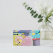 sprookje roze en blauw schattig visitekaartje (Staand voorkant)